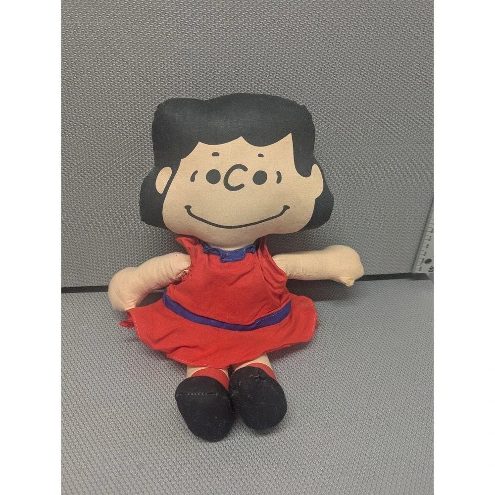VTG 1952 Peanuts Lucy van Pelt Cloth Rag Doll Red Plush 14